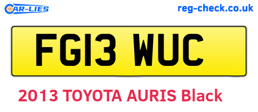 FG13WUC are the vehicle registration plates.