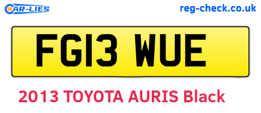 FG13WUE are the vehicle registration plates.