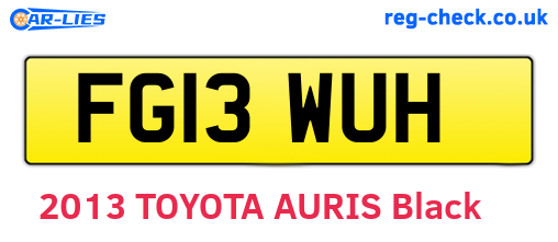 FG13WUH are the vehicle registration plates.