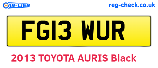 FG13WUR are the vehicle registration plates.