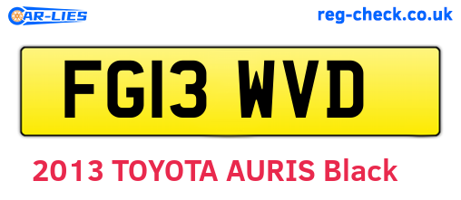 FG13WVD are the vehicle registration plates.