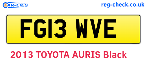 FG13WVE are the vehicle registration plates.