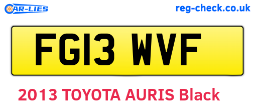 FG13WVF are the vehicle registration plates.