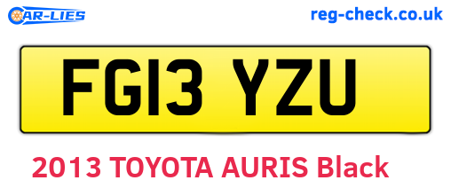 FG13YZU are the vehicle registration plates.