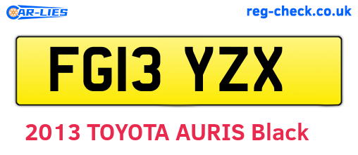 FG13YZX are the vehicle registration plates.