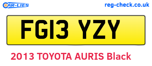FG13YZY are the vehicle registration plates.
