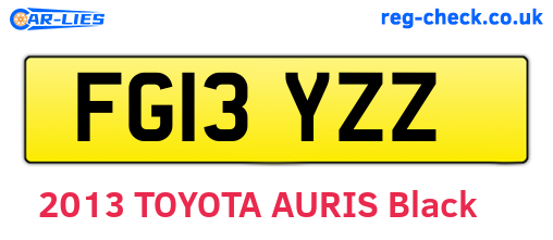 FG13YZZ are the vehicle registration plates.