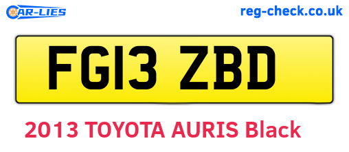 FG13ZBD are the vehicle registration plates.