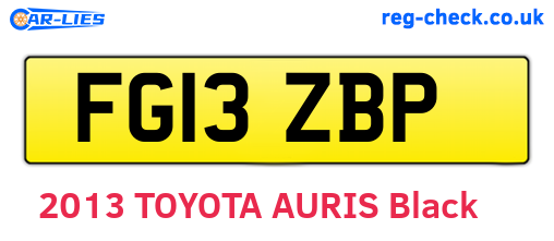 FG13ZBP are the vehicle registration plates.