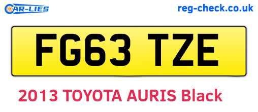 FG63TZE are the vehicle registration plates.