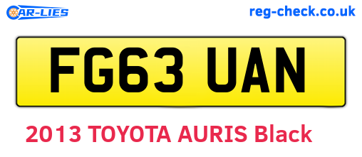 FG63UAN are the vehicle registration plates.