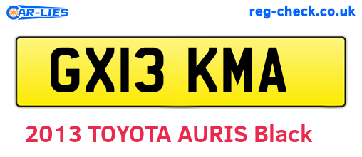 GX13KMA are the vehicle registration plates.