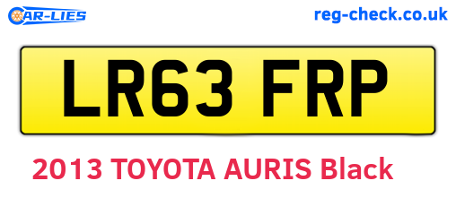 LR63FRP are the vehicle registration plates.