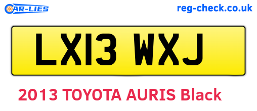 LX13WXJ are the vehicle registration plates.