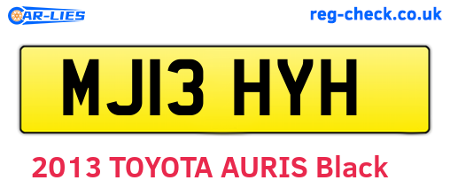 MJ13HYH are the vehicle registration plates.
