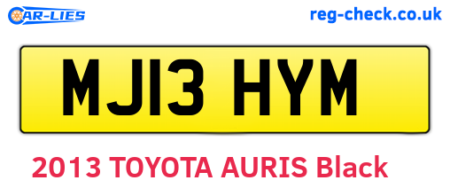 MJ13HYM are the vehicle registration plates.