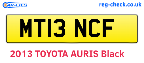 MT13NCF are the vehicle registration plates.