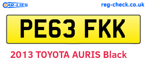 PE63FKK are the vehicle registration plates.
