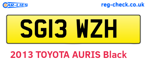 SG13WZH are the vehicle registration plates.