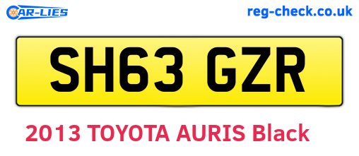 SH63GZR are the vehicle registration plates.