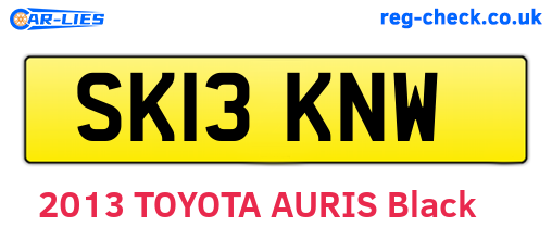 SK13KNW are the vehicle registration plates.