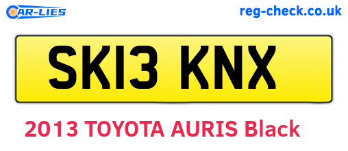 SK13KNX are the vehicle registration plates.