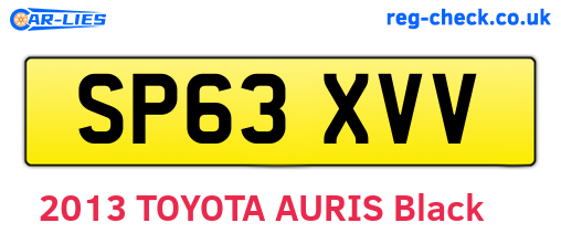 SP63XVV are the vehicle registration plates.