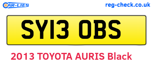 SY13OBS are the vehicle registration plates.