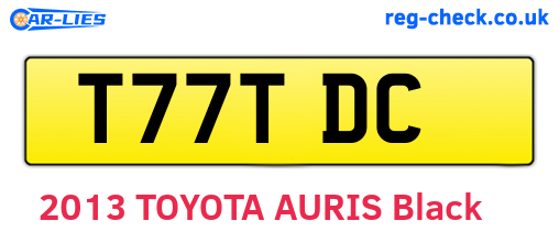 T77TDC are the vehicle registration plates.
