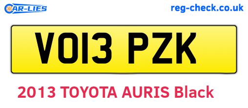 VO13PZK are the vehicle registration plates.