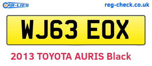 WJ63EOX are the vehicle registration plates.