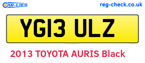 YG13ULZ are the vehicle registration plates.