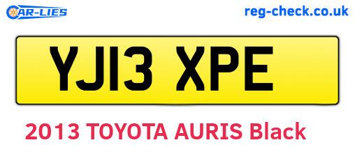 YJ13XPE are the vehicle registration plates.