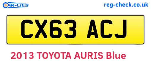 CX63ACJ are the vehicle registration plates.