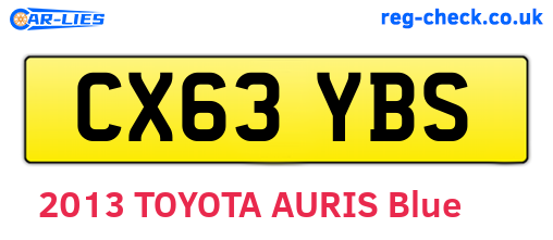 CX63YBS are the vehicle registration plates.