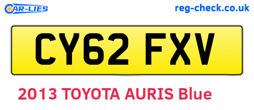 CY62FXV are the vehicle registration plates.