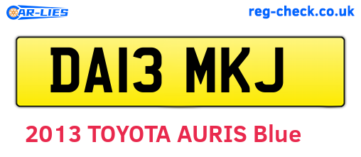 DA13MKJ are the vehicle registration plates.