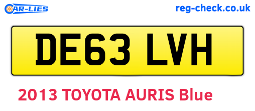 DE63LVH are the vehicle registration plates.
