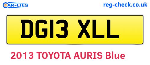 DG13XLL are the vehicle registration plates.