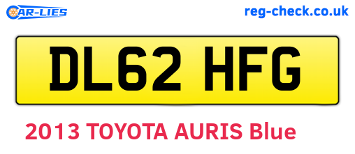 DL62HFG are the vehicle registration plates.