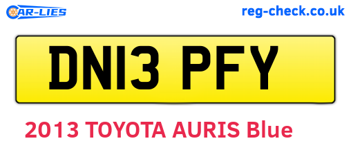 DN13PFY are the vehicle registration plates.