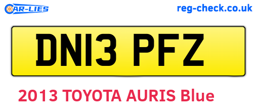 DN13PFZ are the vehicle registration plates.