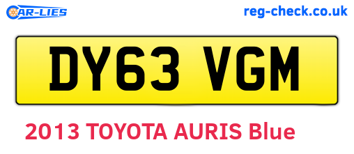 DY63VGM are the vehicle registration plates.