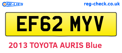 EF62MYV are the vehicle registration plates.