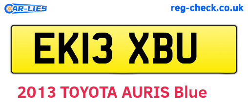 EK13XBU are the vehicle registration plates.