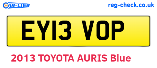 EY13VOP are the vehicle registration plates.