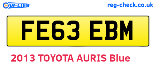 FE63EBM are the vehicle registration plates.