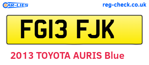 FG13FJK are the vehicle registration plates.