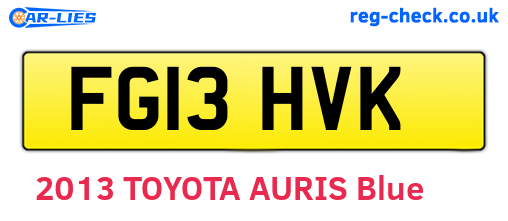 FG13HVK are the vehicle registration plates.