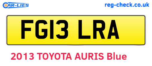FG13LRA are the vehicle registration plates.